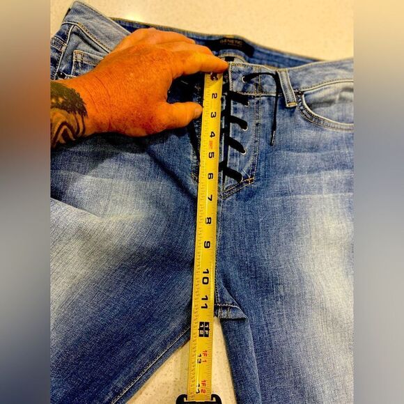 Genetic Los Angeles Vintage Jagger Flare Jeans 32x34 Stretch Lace-Up NWT - Picture 7 of 15